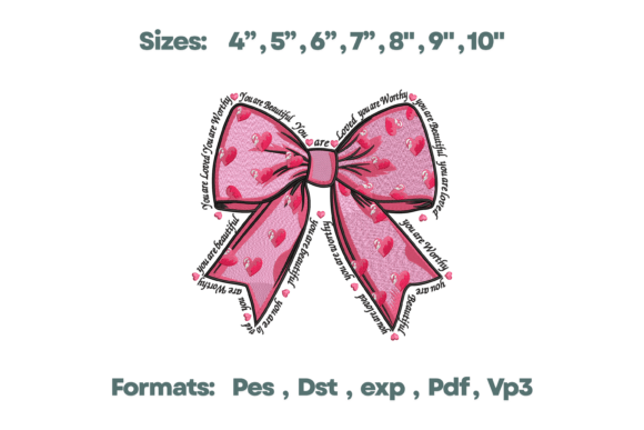 Affirmation Heart Bow Embroidery: A Thoughtful Addition for Etsy Sellers and Craft Entrepreneurs