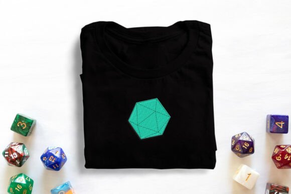 Angled D20 Mini Embroidery: A Clever Touch for Playful Projects