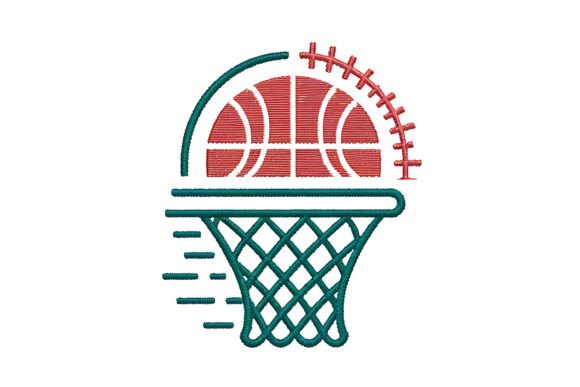 Basketball Hoop Embroidery: A Dynamic Design for Apparel