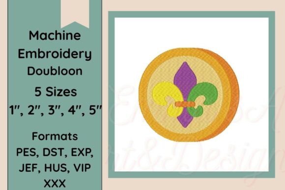 Doubloon Coin Machine Embroidery Design: A Mardi Gras-Inspired Gem