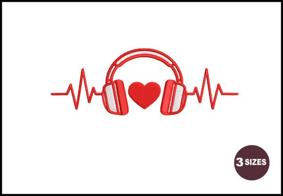 Music Lover Heart Headphones Embroidery Design Review