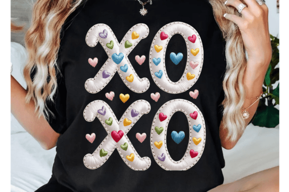 XOXO Faux Yarn Png for Holiday Embroidery
